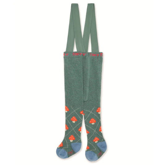 Teal Mushroom Baby Tights