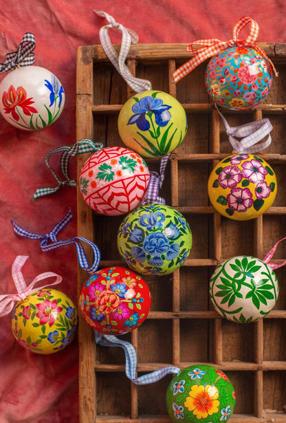 Orchids on White Bauble