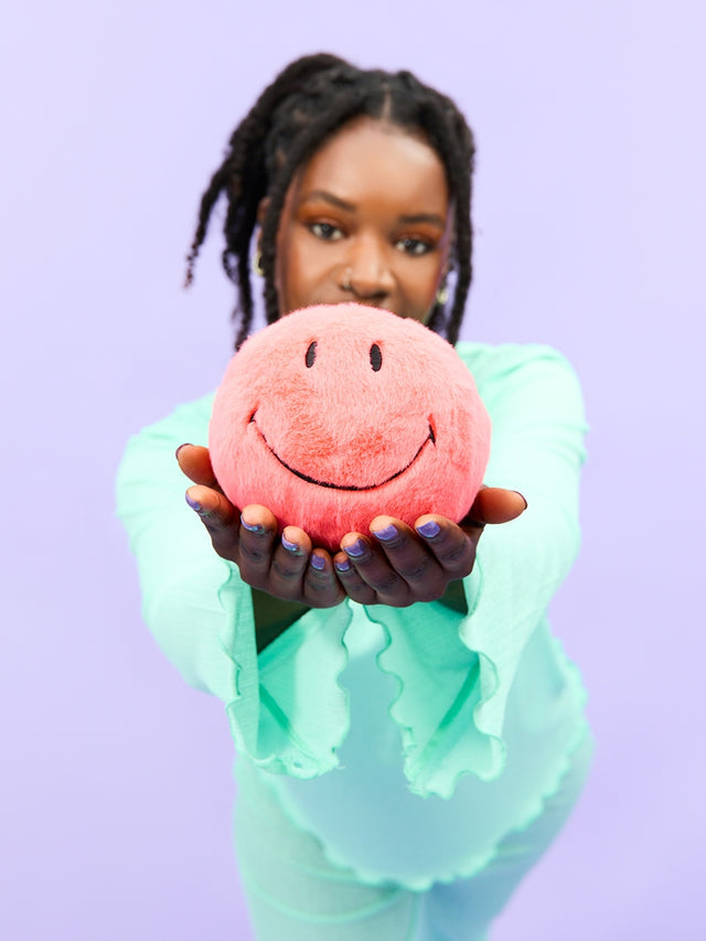 Smiley Eco Fuzzy - 13cm Dark Pink