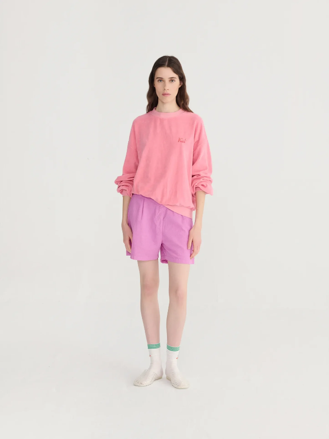 Pleated Seersucker Short