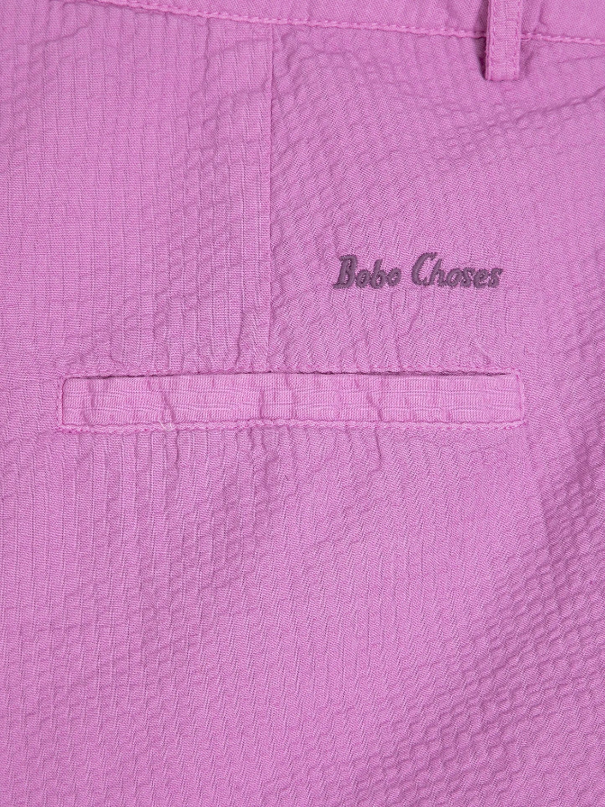 Pleated Seersucker Short
