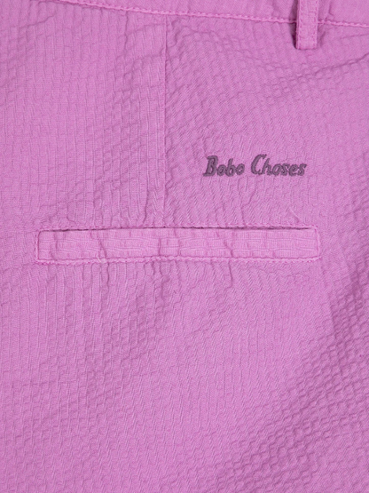 Pleated Seersucker Short