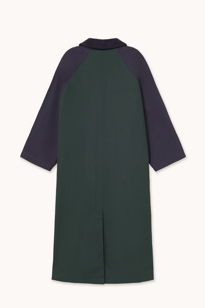 Colour Block Trench Bottle Green
