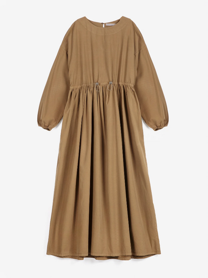 Poplin Elastic Waist Dress - Khaki