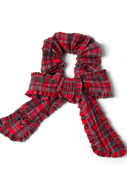 Red Check Bow Scrunchie