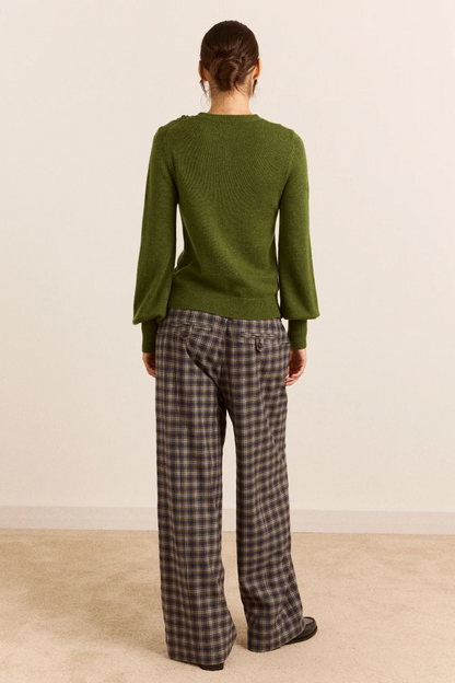 Marla Wool Cashmere Blend Cardigan - Green