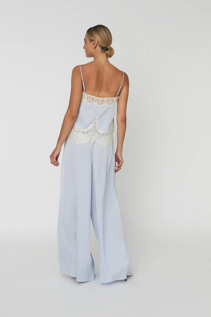 Delicate Lace Top - Dust Blue