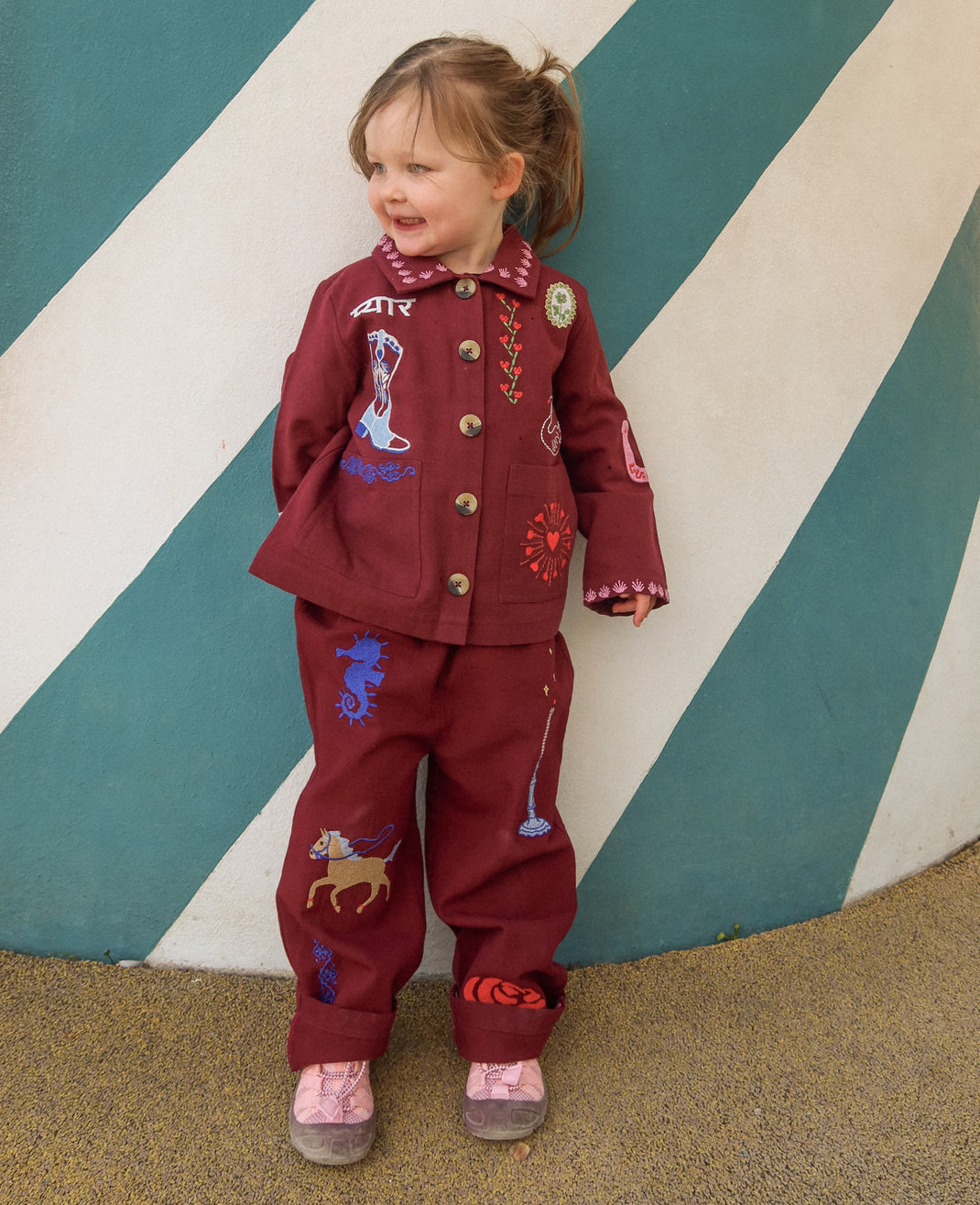 Oda Mini Pants - Burgandy