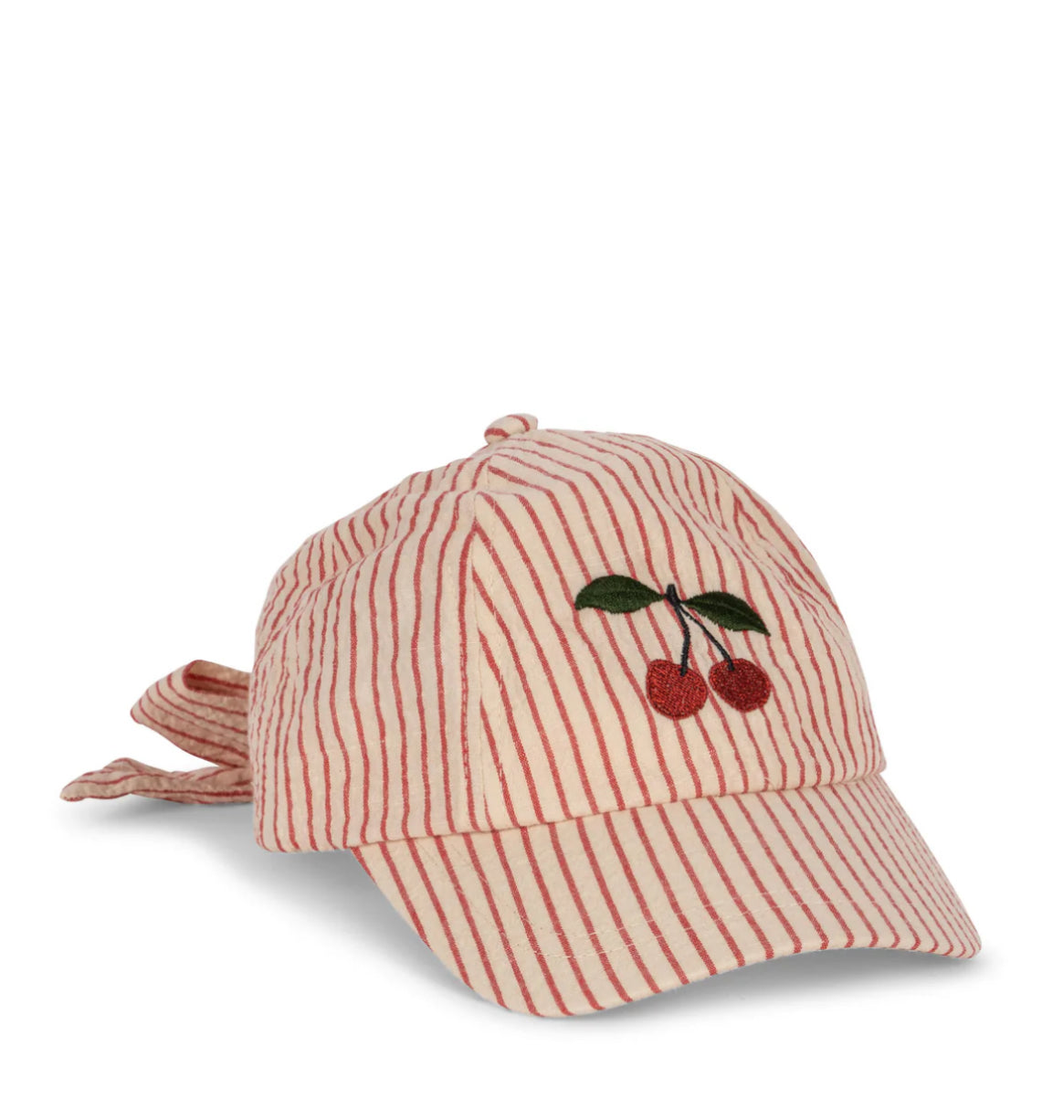 Ellie Bow Cap - Cherry Amour Stripe