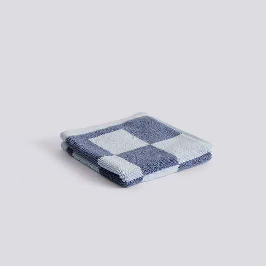 Check Wash Cloth Organic - Steel Blue