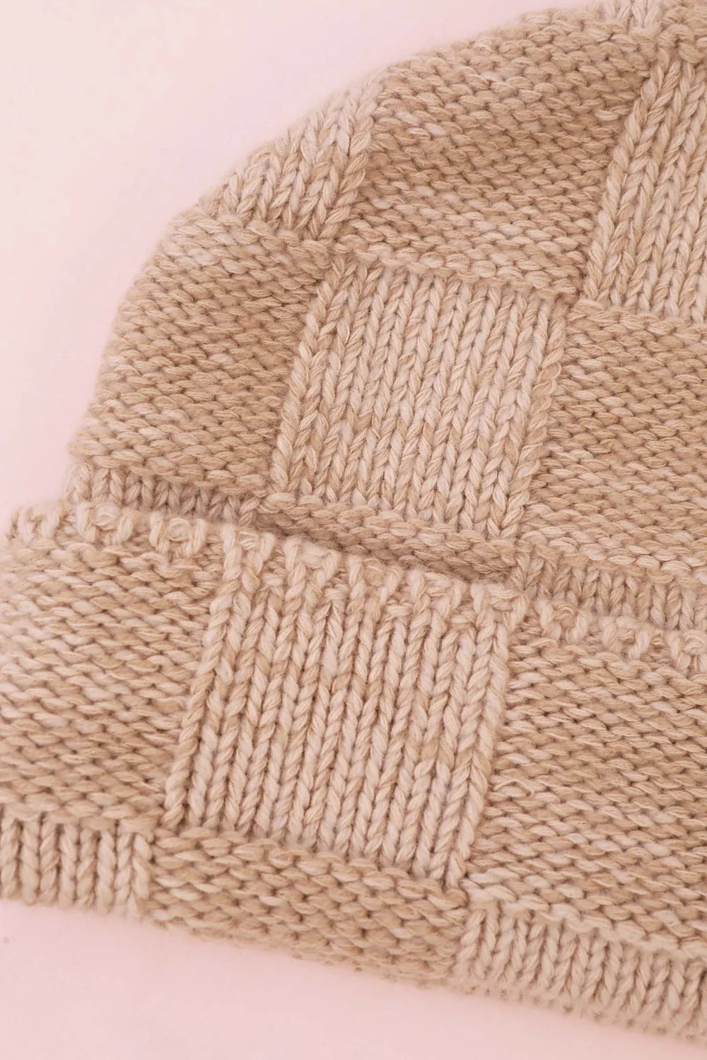 Check Beanie - Cream
