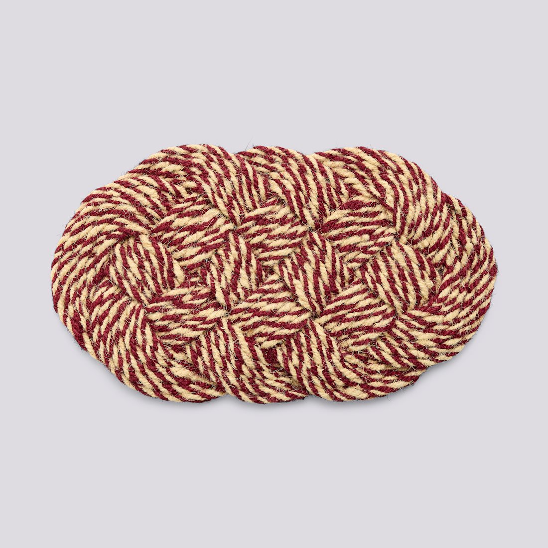 Coco Door Mat Swirl - Bordeaux and Off-white