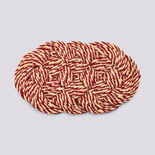 Coco Door Mat Swirl - Bordeaux and Off-white