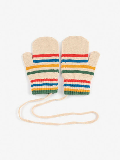 Tic Tac Toe Knitted Stripe Mittens