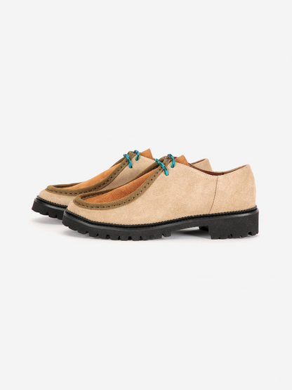 Colour-Block Suede Lace Up Shoes