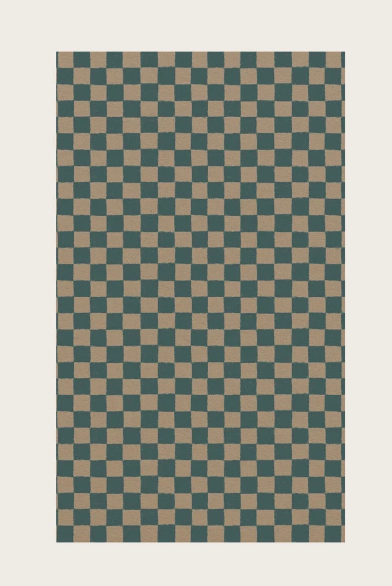 Checker Gift Wrap 10m - Petrol