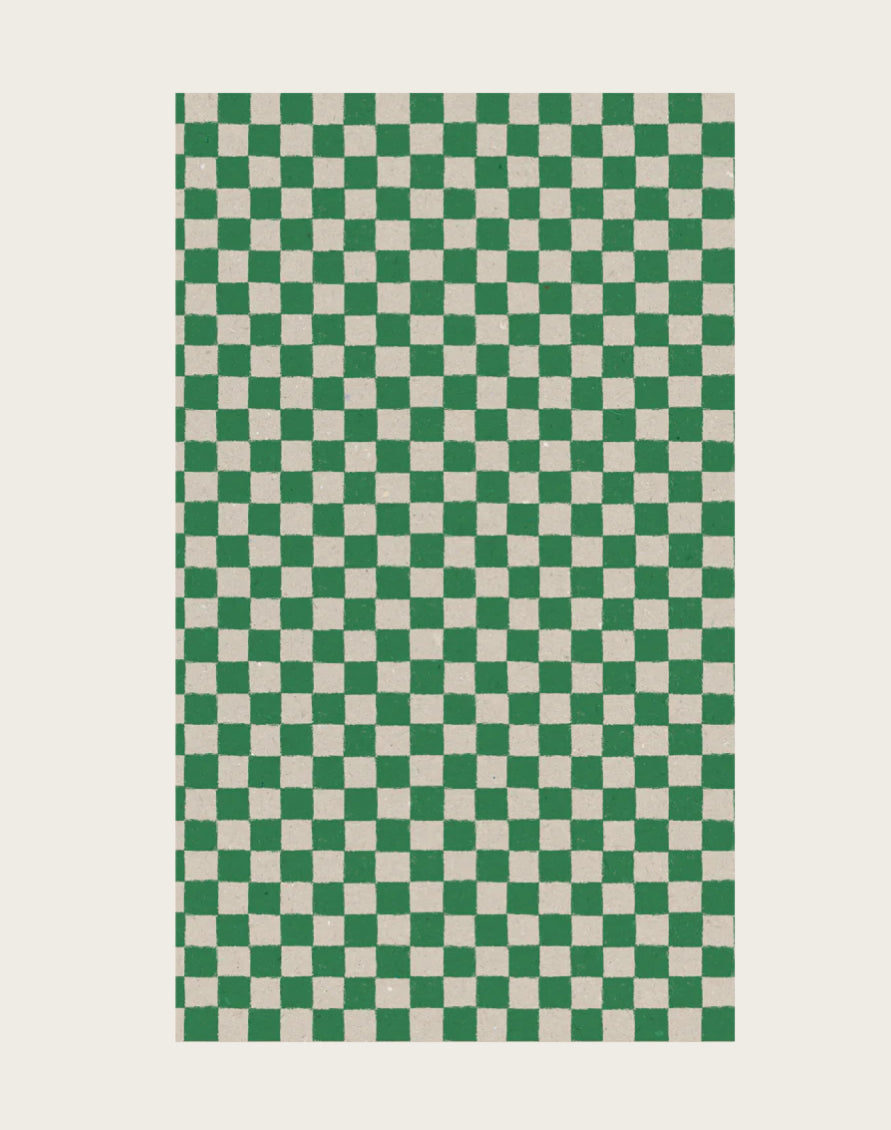 Green Check Gift Wrap Roll 10m