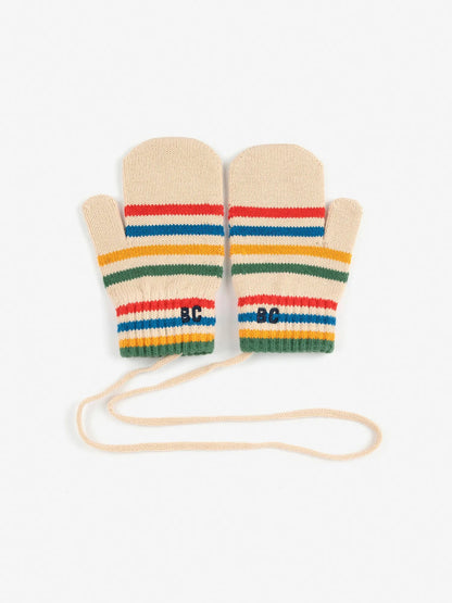 Tic Tac Toe Knitted Stripe Mittens