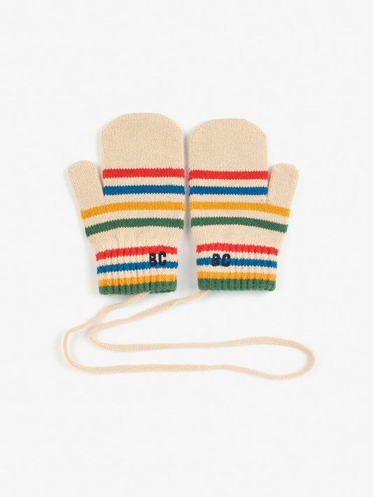 Tic Tac Toe Knitted Stripe Mittens