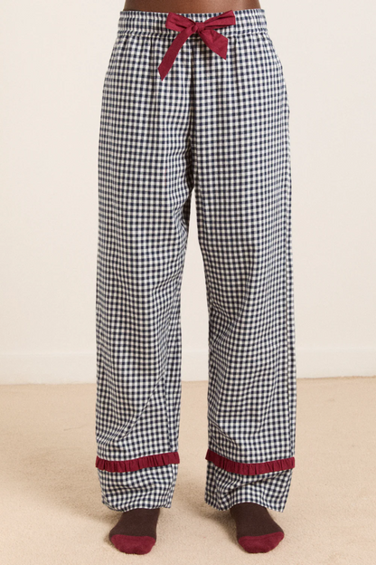 Antonia PJ Set - Navy Gingham