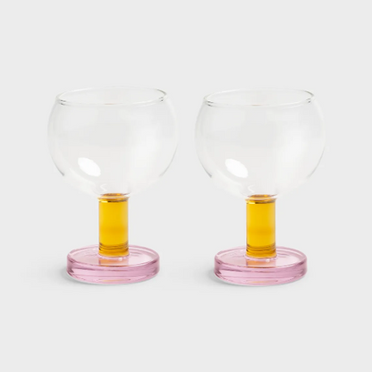 Glass Cantina Pink Set Of 2