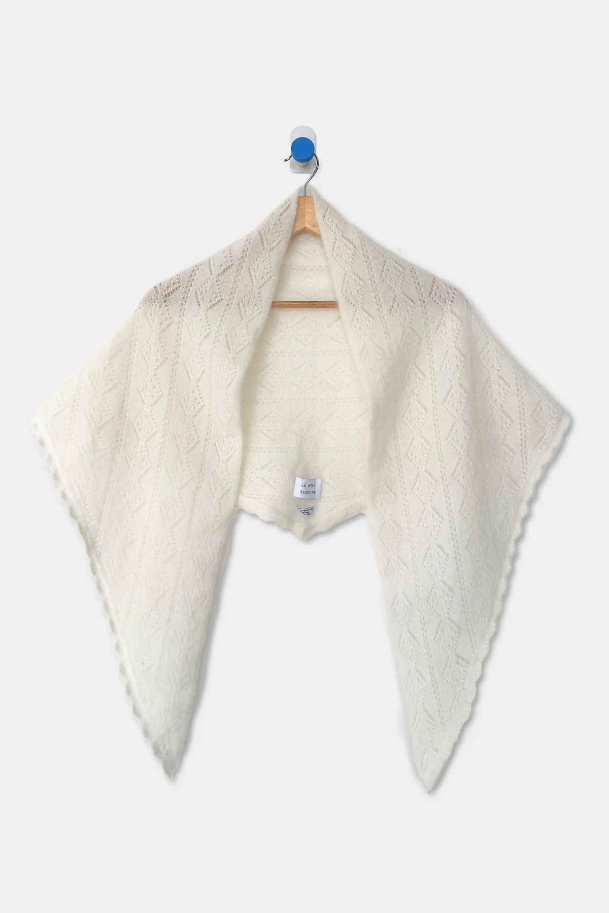 Mohair Pointelle Shawl - Pearl