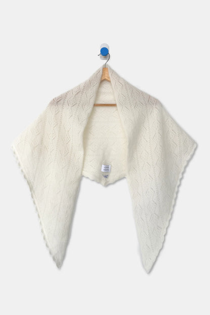 Mohair Pointelle Shawl - Pearl