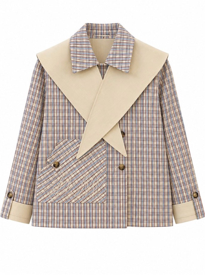 Jerry Reversible Crop Trench - Ginger Check