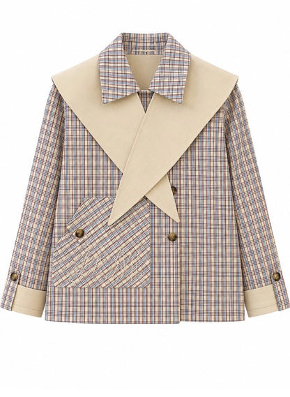 Jerry Reversible Crop Trench - Ginger Check