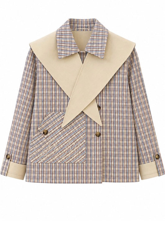 Jerry Reversible Crop Trench - Ginger Check