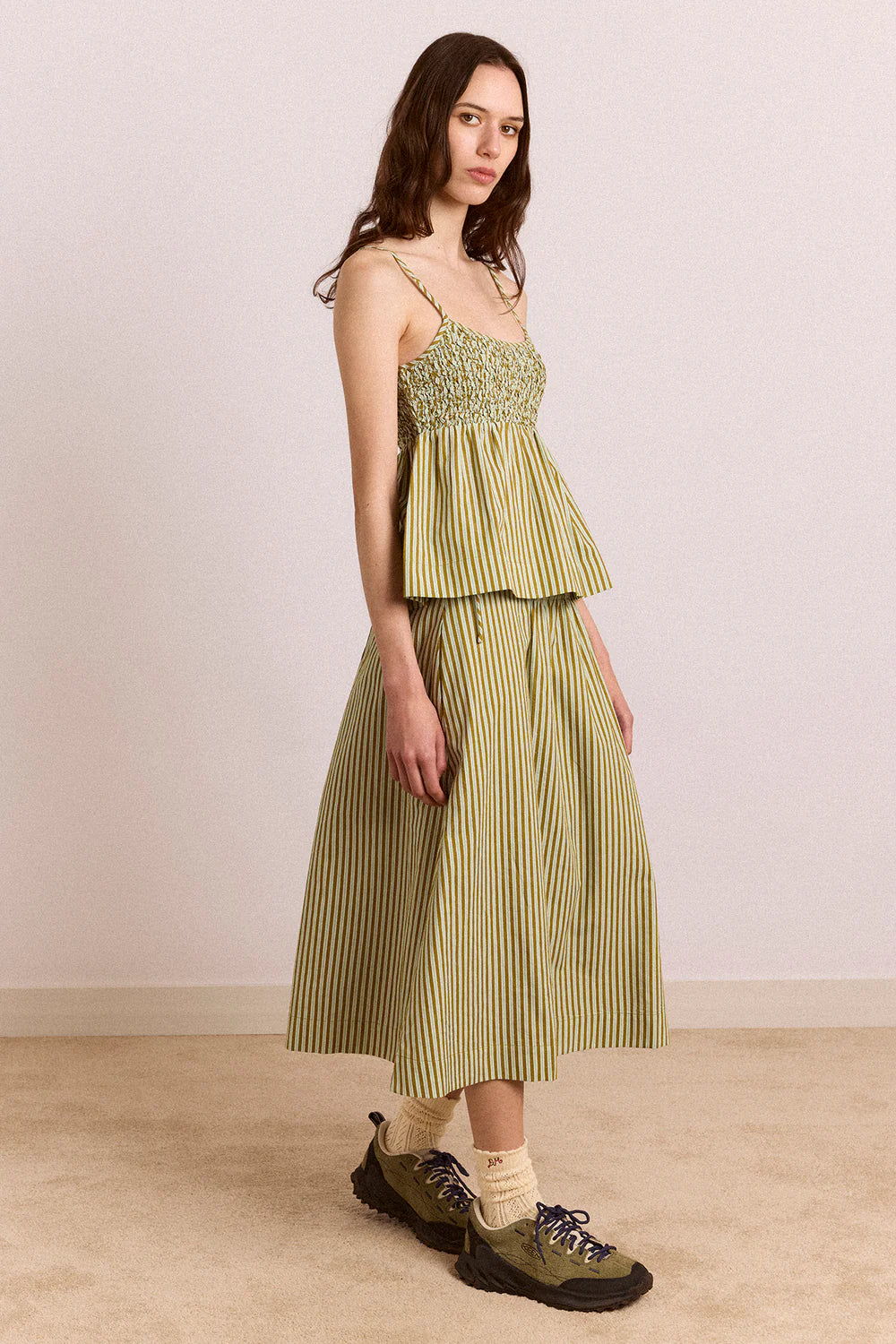 Dinah Cami - Basil Stripe
