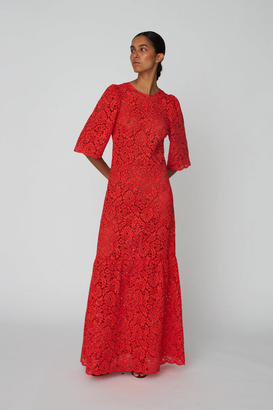 Lace Dress - Red Lips