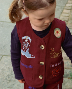 Ellie Mini Vest - Burgundy