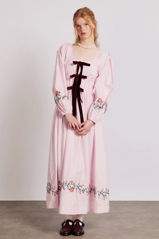 Dakota Pink Embroidery Dress