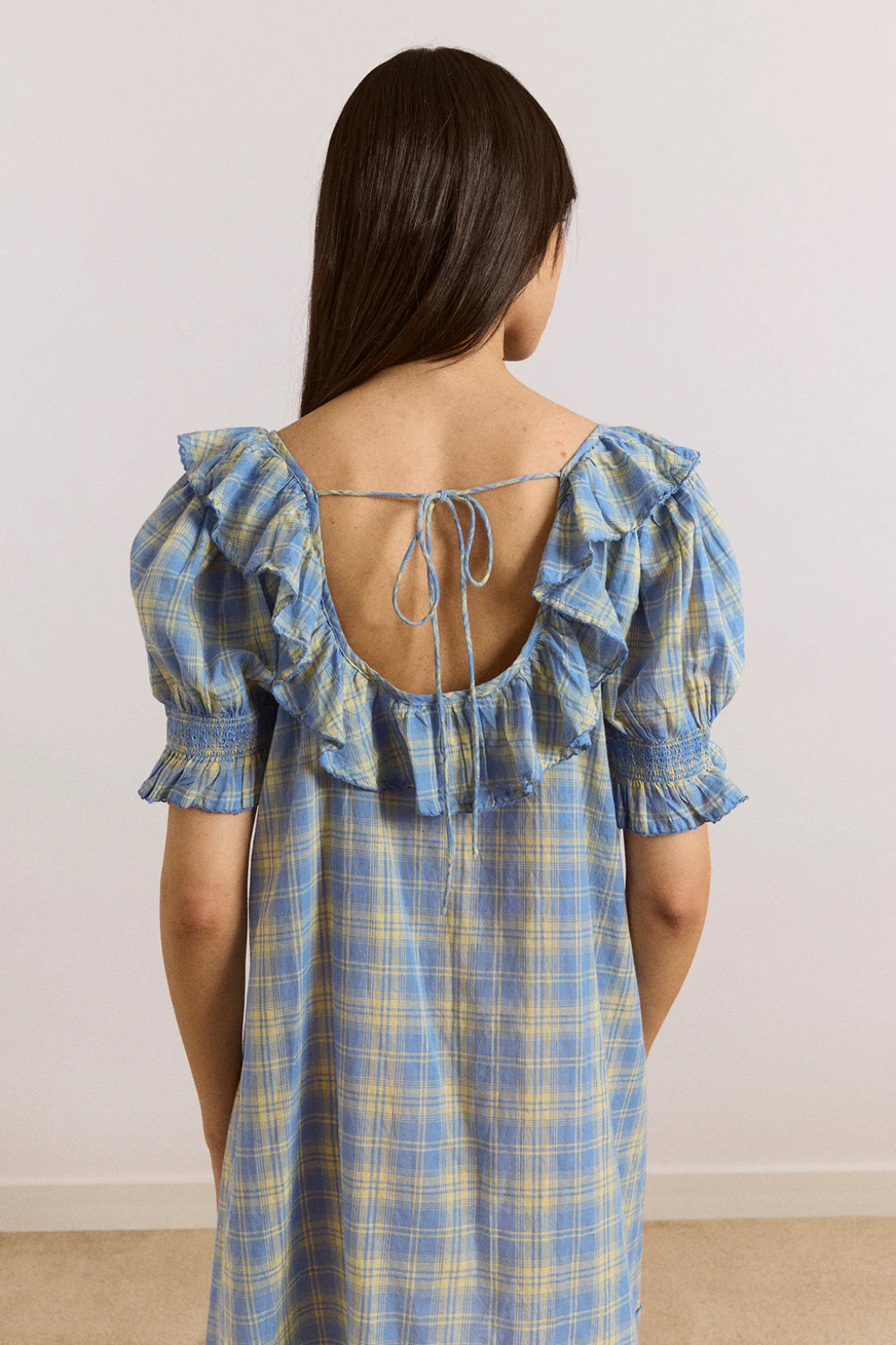 Harlow Mini Night Dress - Butter Blue Check