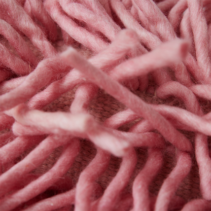 Rugged Wooled Cushion -  Pink