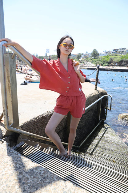 Maxim Linen Shirt - Paprika
