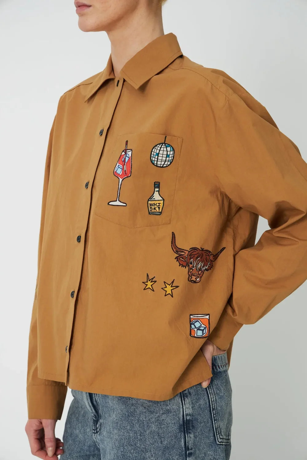 Embroidery Shirt - Khaki