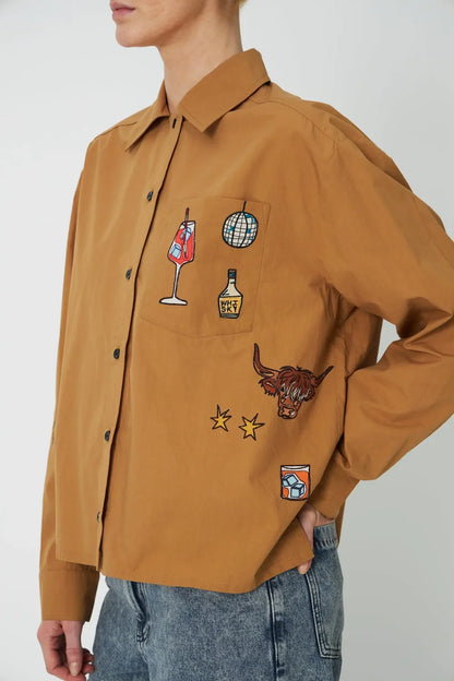 Embroidery Shirt - Khaki