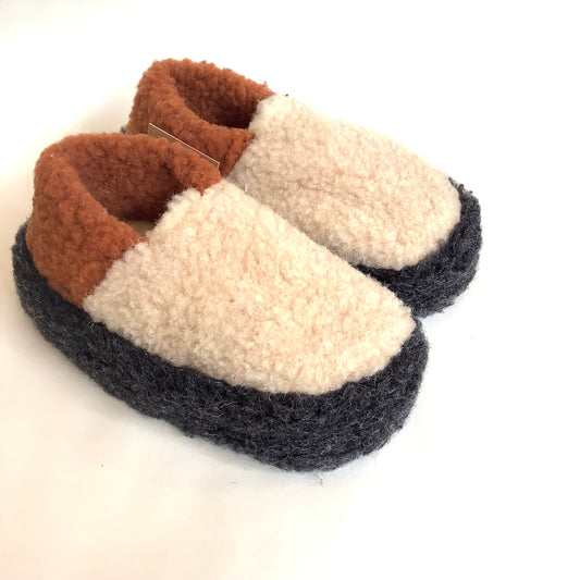 Wool Slippers Siberian - Colourblock Beige