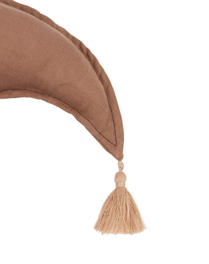 Linen Moon Cushion - Noisette