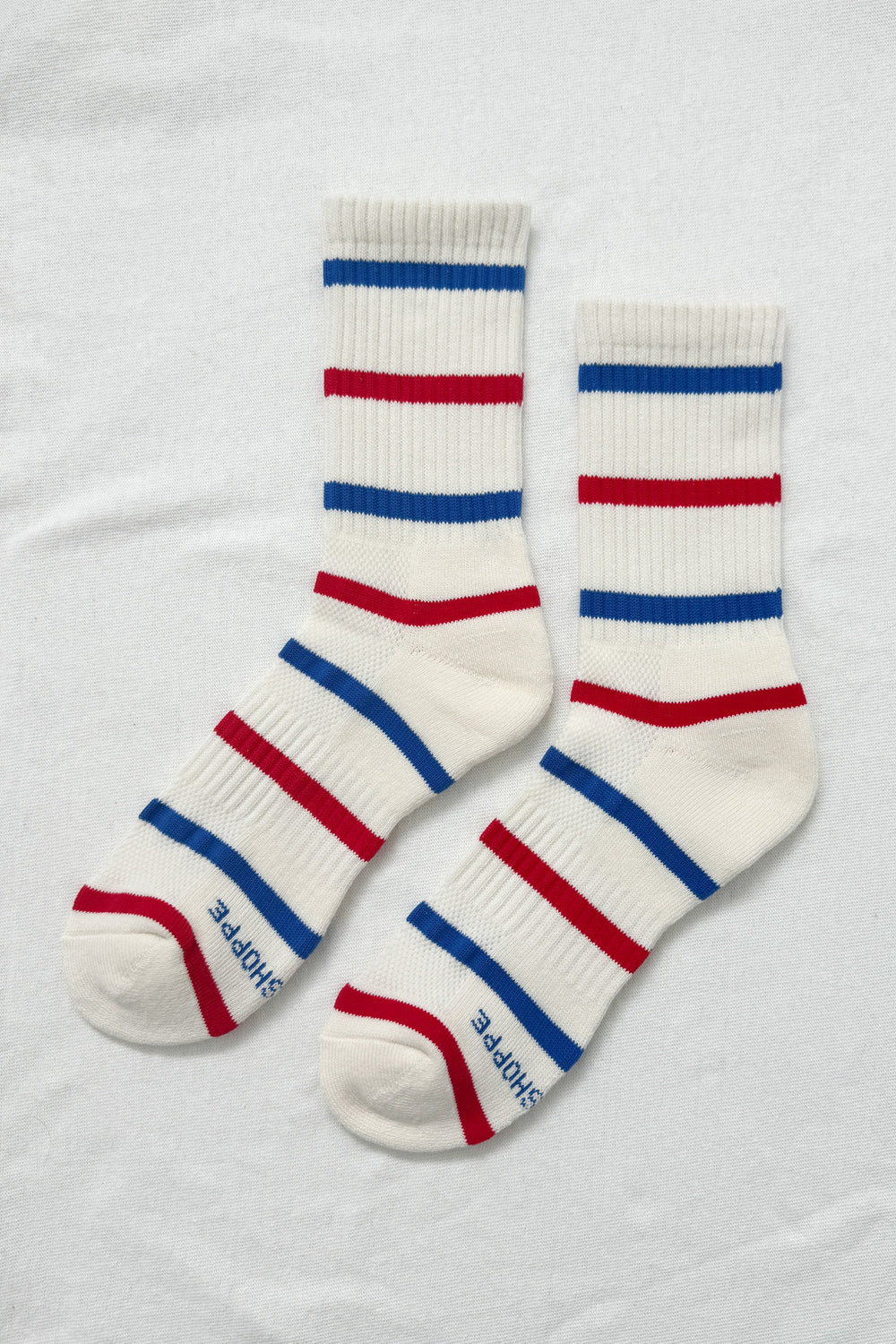 Boyfriend Socks - Red Blue Stripe