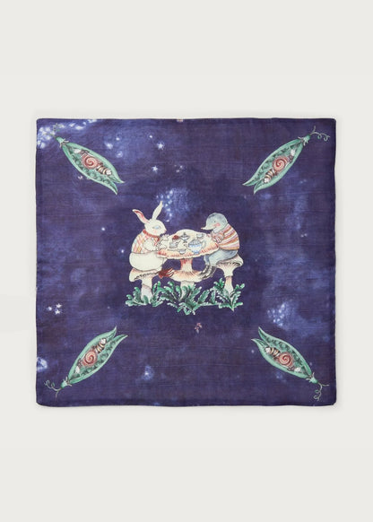 Rabbit & Mole Tea-party Burp Cloth
