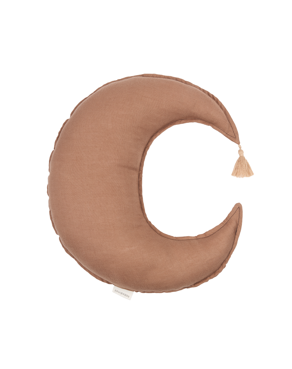 Linen Moon Cushion - Noisette