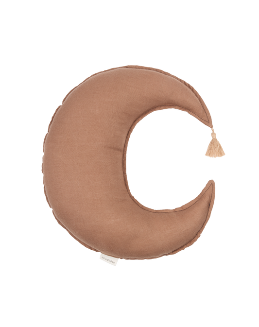 Linen Moon Cushion - Noisette