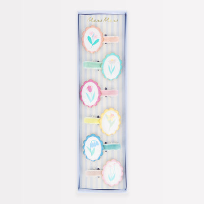 Flower Cameo Hair Clips