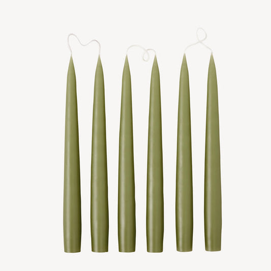 Taper Candle 25cm - Olive Green