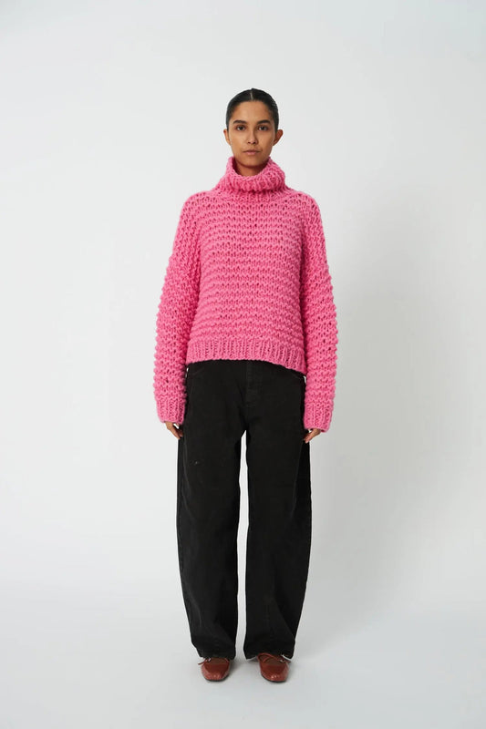 Handknitted Peru Sweater - Amazing Pink