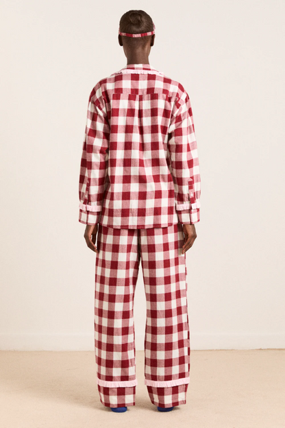 Antonella PJ Set - Burgundy Gingham