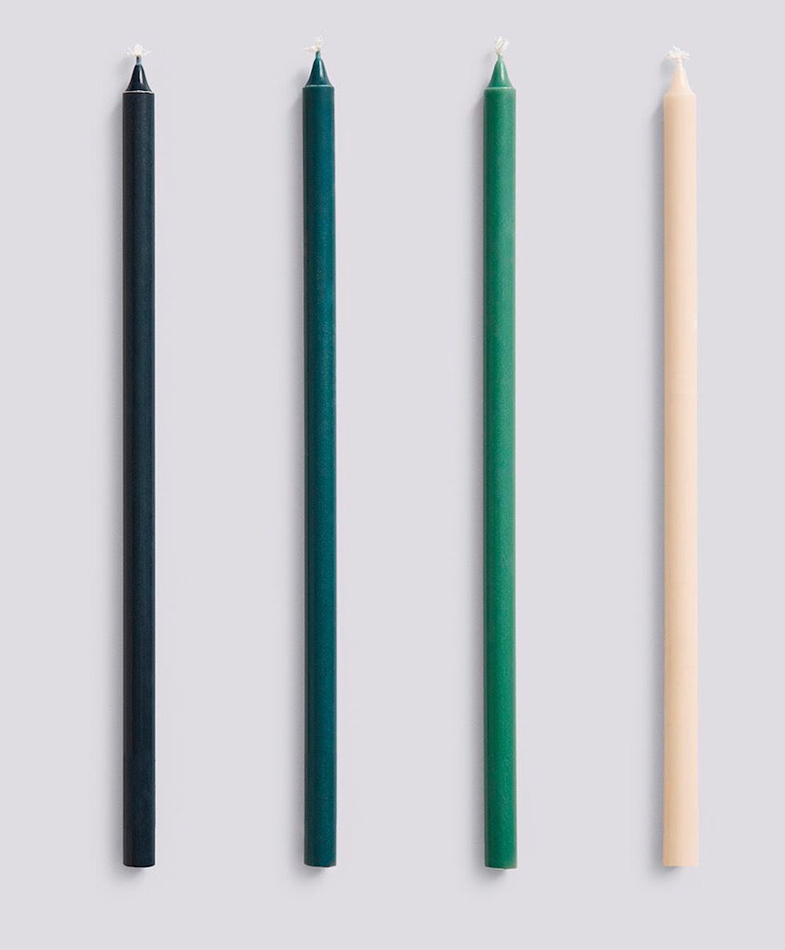 Slim Candle - Set of 4 Green & Dark Green